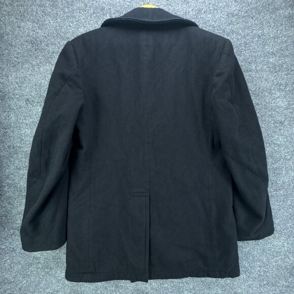 USN DSCP Quarterdeck Wool Overcoat Peacoat Mens‎ 40L Black Double Breasted - Picture 6 of 14